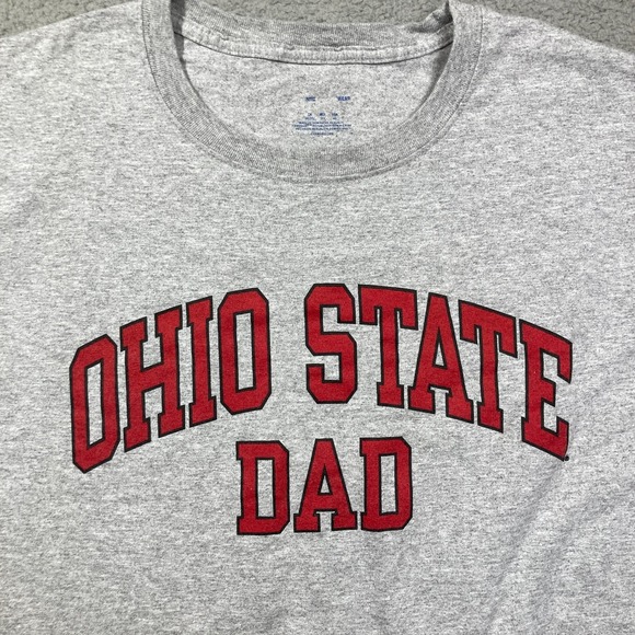 Ohio State University Dad T Shirt Mens 3X Gray Short Sleeve Champion STAINS - Picture 6 of 13